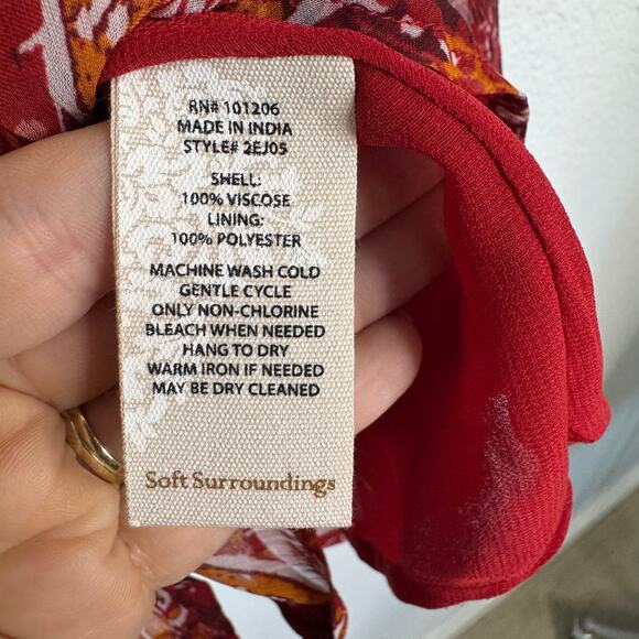 NWT Soft Surroundings Cheyla Paisley Print Button Down Top Red Womens Size XL - Picture 9 of 9